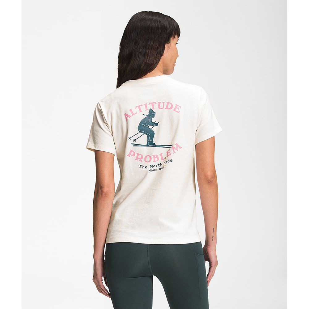 The North Face T-Shirts Womens Australia - The North Face Short Sleeve Altitude Problem White (BKY-6